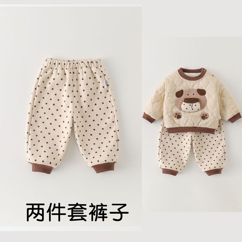 儿童加绒套装秋冬装2025新款宝宝卫衣裤子冬季婴儿夹棉衣服两件套|undefined