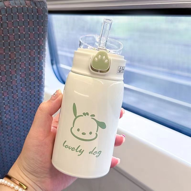 猫爪系列保温杯高颜值可爱女生吸管杯不锈钢便学生水杯现货|undefined