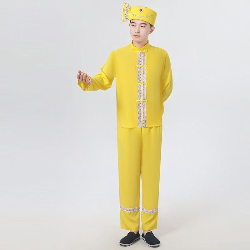 新款傣族服装长袖男民族服装演出服西双版纳舞台服表演泡水接服饰