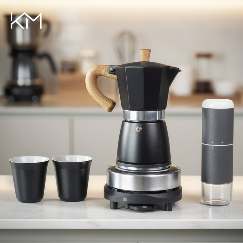 Coffee mocha pot gift box suit electric bean grinder American hand coffee pot extraction coffee filter pot coffee cup