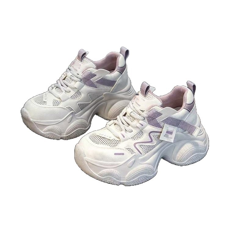 Zapatos de verano 2026 nuevos dulces versátiles de malla transpirable muffin con suela gruesa zapatillas casuales