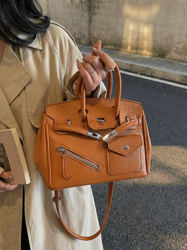 Bolsos de platino de textura superior, bolsos de gran capacidad, nuevos bolsos de mano transfronterizos, bolsos de hombro retro, bolsos de Kelly