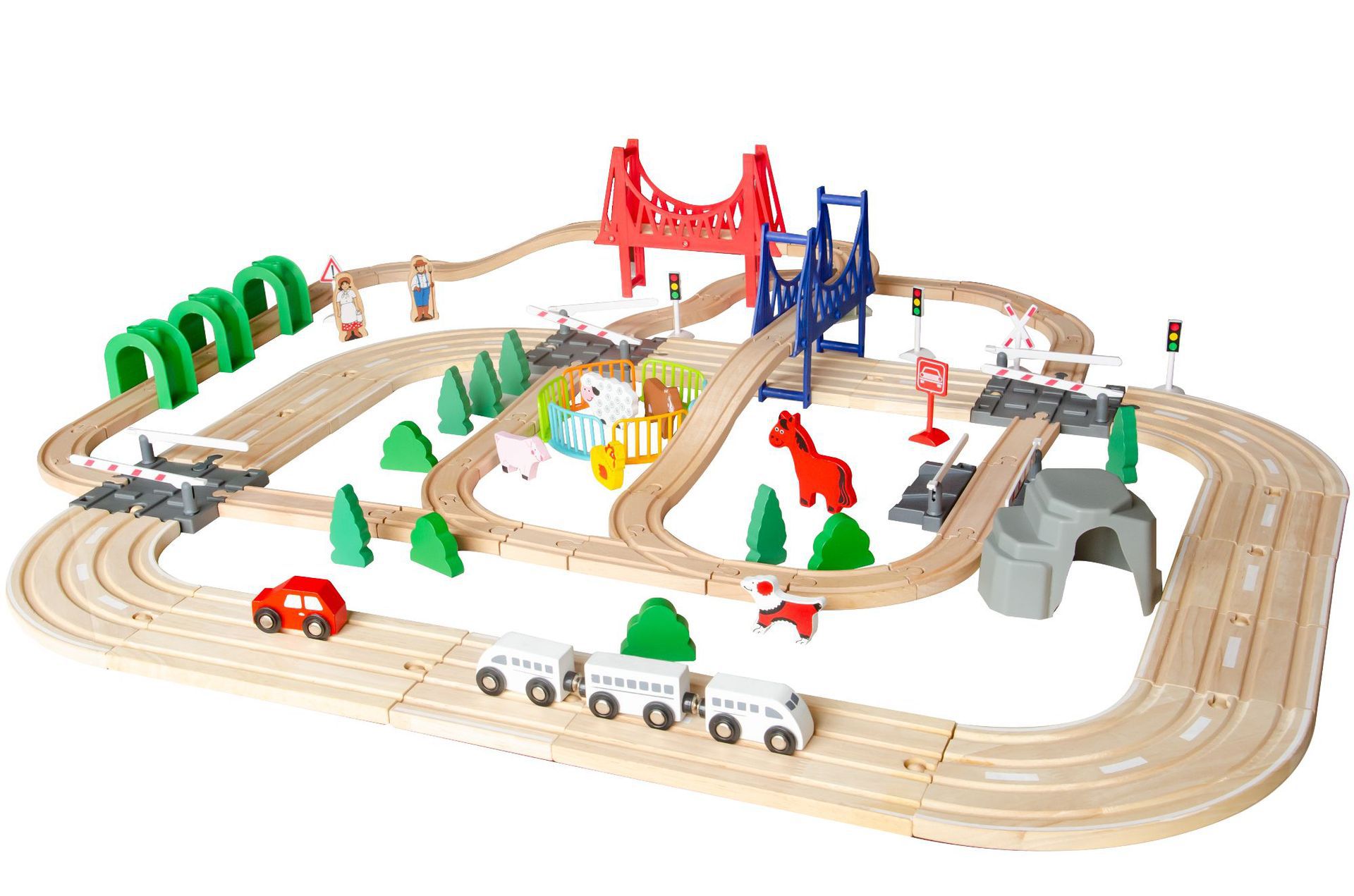 Xinyun pista de carretera de madera para niños Toma Bebé Tren modelo de pista de simulación de comercio Exterior Al Por Mayor