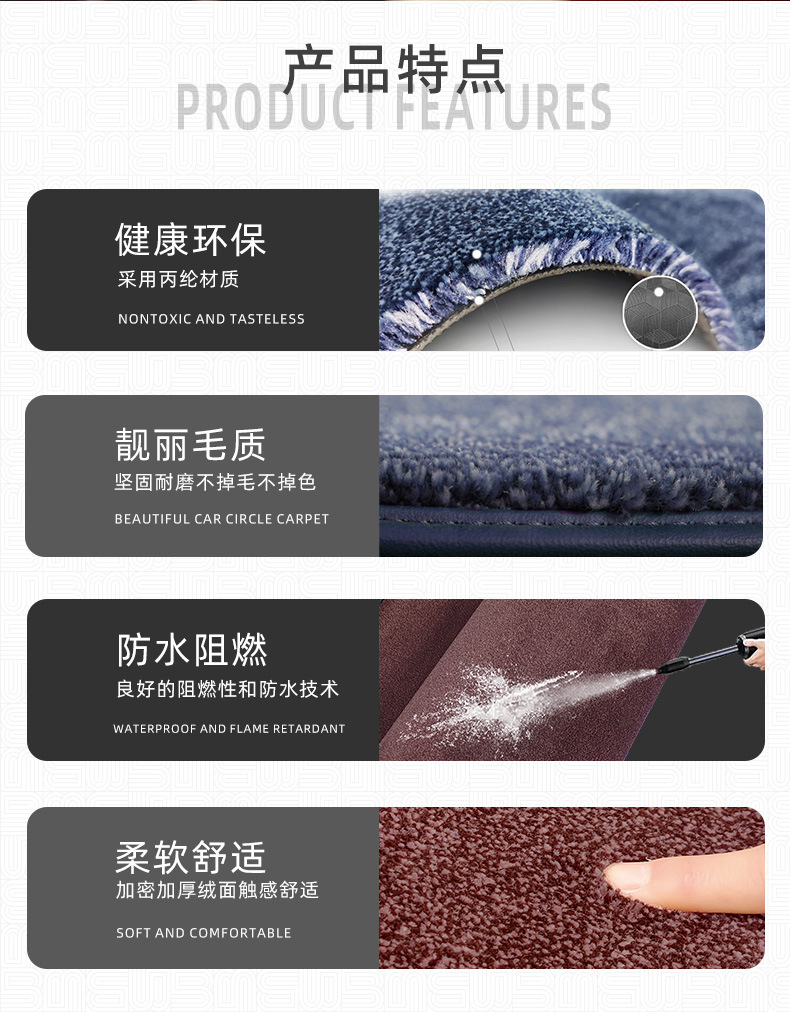 Raw Materials for Car Floor Mats: Two-Layer Roll Material, Wire Loop Carpet, High-End Sofvelon Modified Polyester Cutting