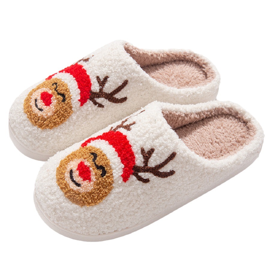 Niedliches Weihnachtselement aus Baumwolle mit Hirschhorn für Damen mit verdicktem Plüsch zum Warmhalten im Herbst und Winter_voghion.com