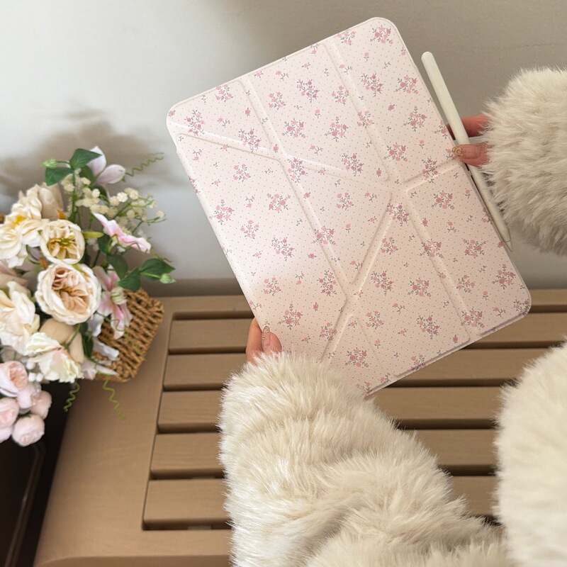 Pink Floral Pattern Suitable for iPad Pro 11inch Tablet Protective Case Ipad6/7/8/9 Apple Mini Protective Case Pink Floral Pattern Suitable for iPad Pro 11inch Tablet Protective Case Ipad6/7/8/9 Apple Mini Protective Case