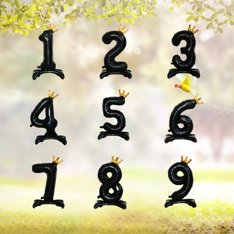 Corona globo digital de pie fiesta de cumpleaños digital escena de decoración de boda película de aluminio de 32 pulgadas globo digital de pie