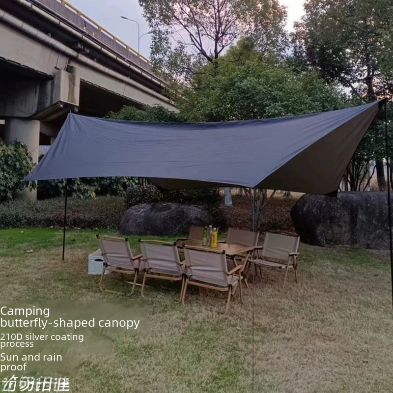 Travel canopy for camping, handheld black tent, tent for 6-20 persons, increased thickness