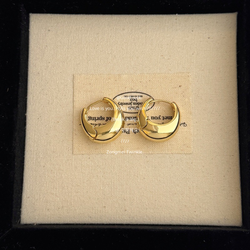 A pair of golden earrings [Copper Crossing Real Gold]