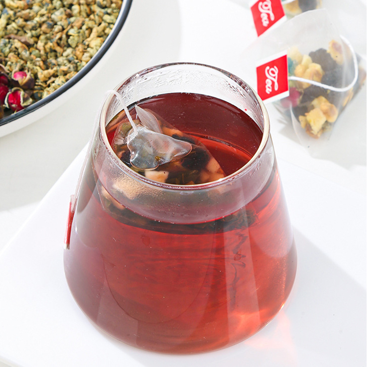 Apple Rose Lotus Leaf Tea Blend Triangle Bags with Mulberry Cassia Seed Herbal Fruit Tea 75g specifications