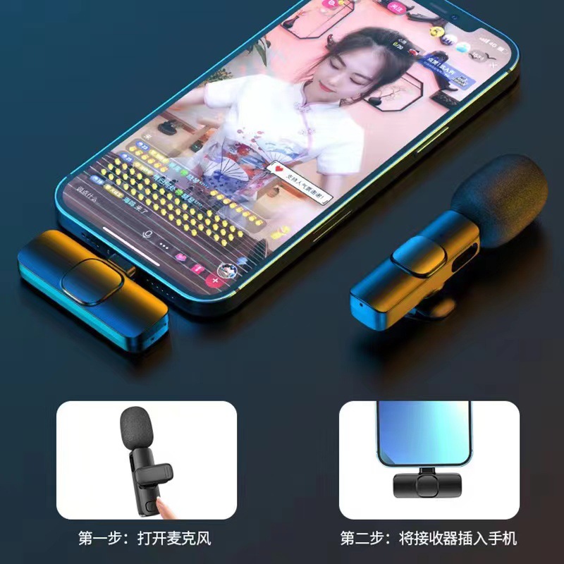 Micrófono de collar inalámbrico transfronterizo K9 nuevo modelo privado de transmisión en vivo de video corto al aire libre micrófono de radio K1