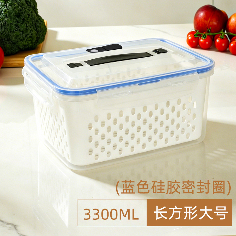 Certificado por FCM para refrigeración transfronteriza congelación sellada refrigerador de drenaje caja de frutas frescas cocina especial de grado alimenticio