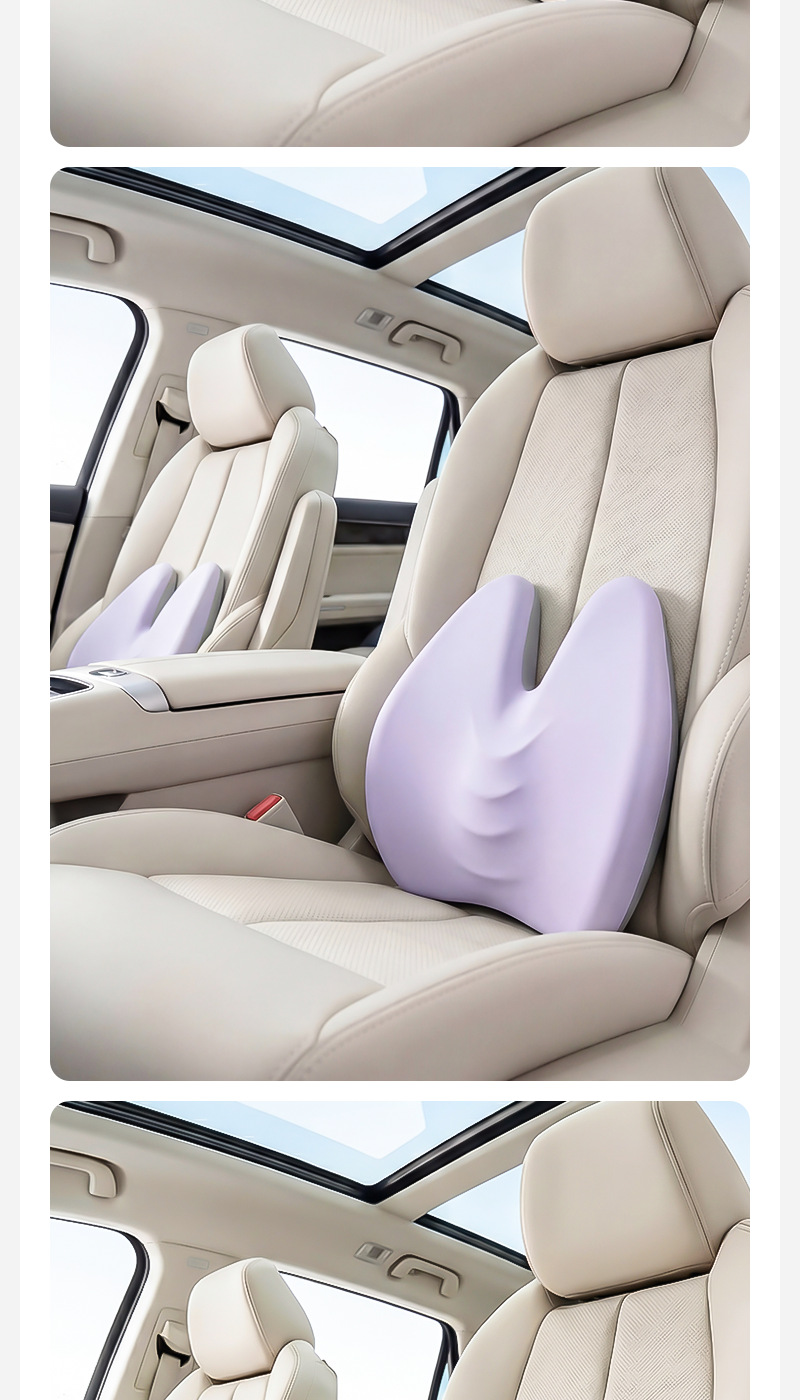 Customized Car Lumbar Support for Women, Memory Foam Slow Rebound Curved Lumbar Support Seat Backrest Cushion Lumbar Pillow