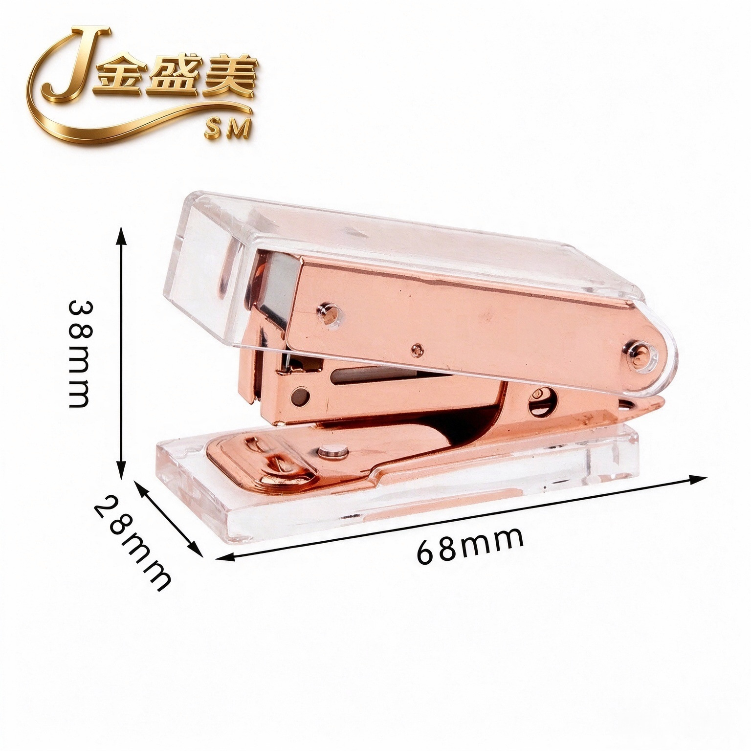 Acrylic Large Transparent Stapler Wholesale Cross-Border Stapler Set Wholesale Source Factory Office Supplies Rose