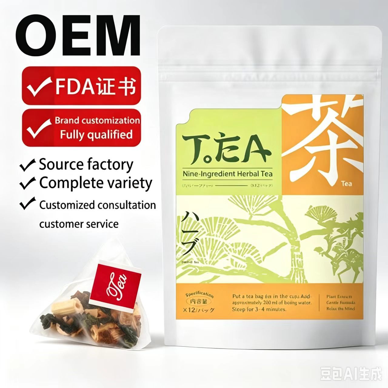 Nine Herb Blend Tea San Bao Bags 60g Sugar Free Hot Brew Flower Tea overview