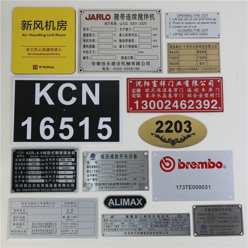 Шелкография коррозия Лазерная штамповка логотипа нержавеющая сталь алюминиевый бренд специальной формы настраиваемый абразивный Производство Настройка металлической этикетки