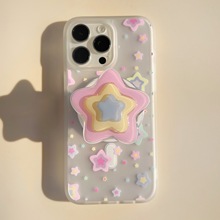 创意满屏彩色星星适用苹果16ProMax手机壳15/14新15Pro少女13小众