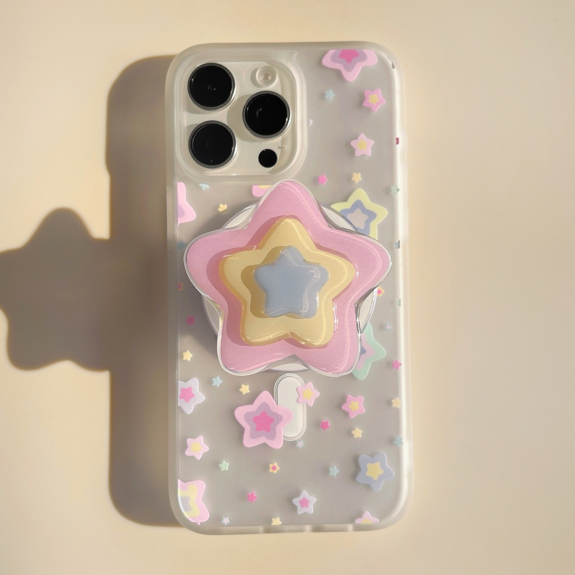 创意满屏彩色星星适用苹果16ProMax手机壳15/14新15Pro少女13小众