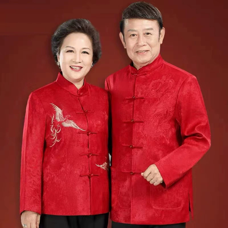 Костюм Tang для мужчин среднего и пожилого возраста, весенне-осеннее пальто для папы, одежда для пожилых людей на день рождения, зимняя одежда для дедушки и бабушки, пары