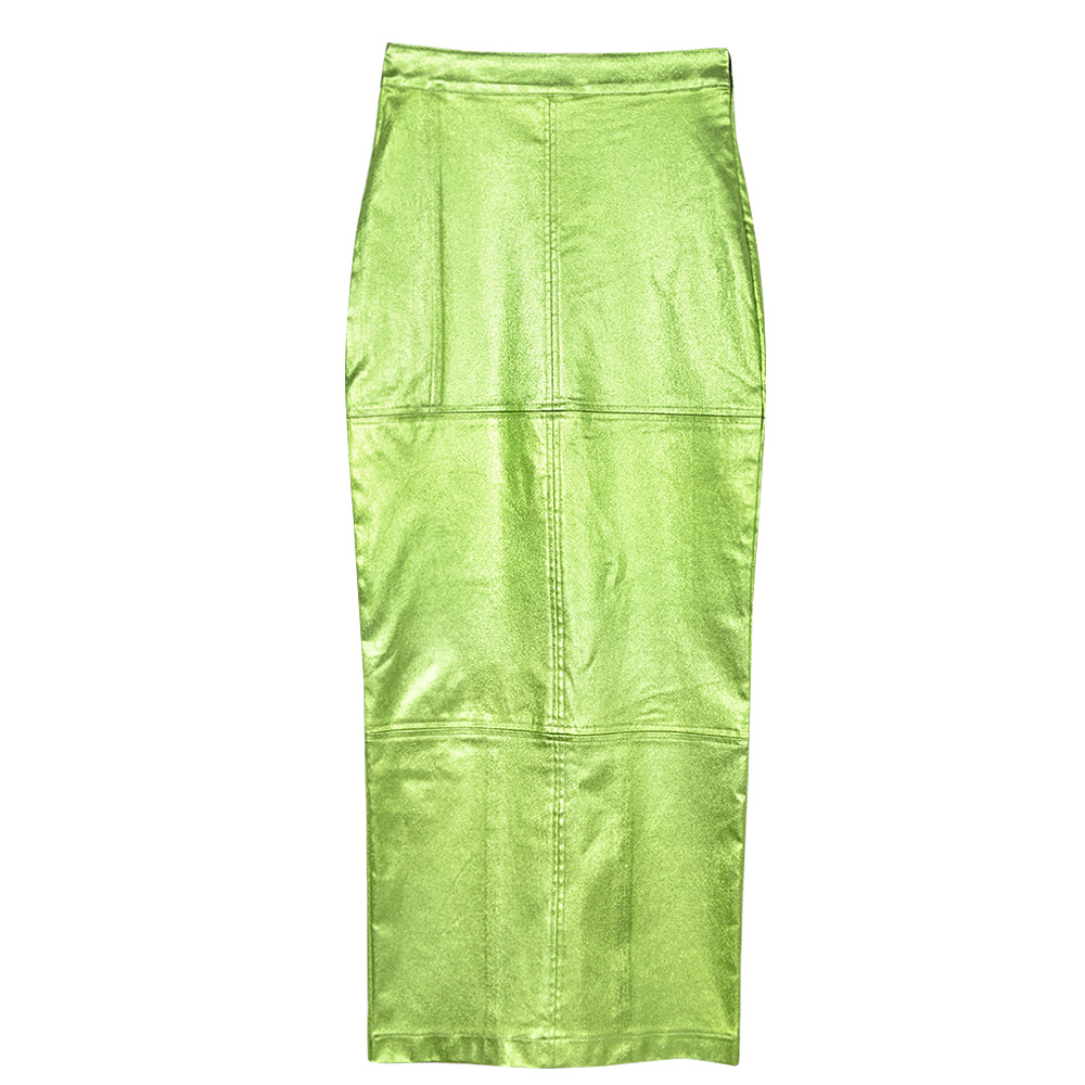 Pencil Skirt Dresses Type Pu, Polyester Fabric Type Summer Sexy Solid Color Pu Polyester Maxi Long Dress Skirts