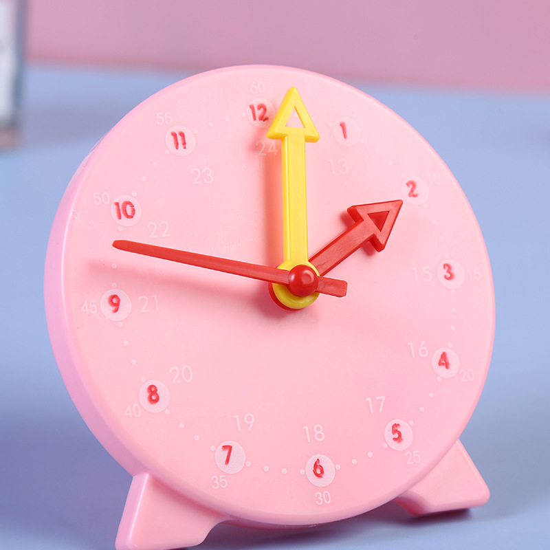 Three-Needle Linked Learning Clock Model Teaching Aid 10cm Elementary School Students Learning 24-Hour Clock Mathematical Brain Teaser Stationery