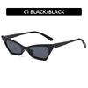 Fashionable comfortable sunglasses, brand trend glasses solar-powered, European style, cat's eye, simple and elegant design