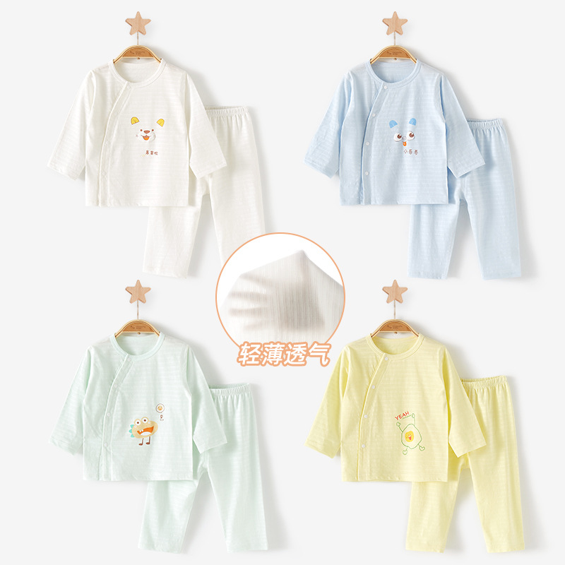 Bebé verano manga larga traje niño niños niñas ropa de verano aire acondicionado niños split Thin ropa de bebé recién nacido