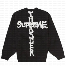 美式潮流高街秋冬季圆领复古个性卡通提花图案休闲宽松哥特风毛衣