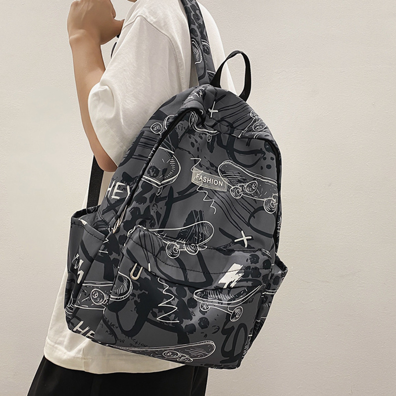 Nueva mochila para estudiantes de secundaria y preparatoria, graffiti de moda, viaje de ocio en el campus, mochila escolar de gran capacidad al por mayor