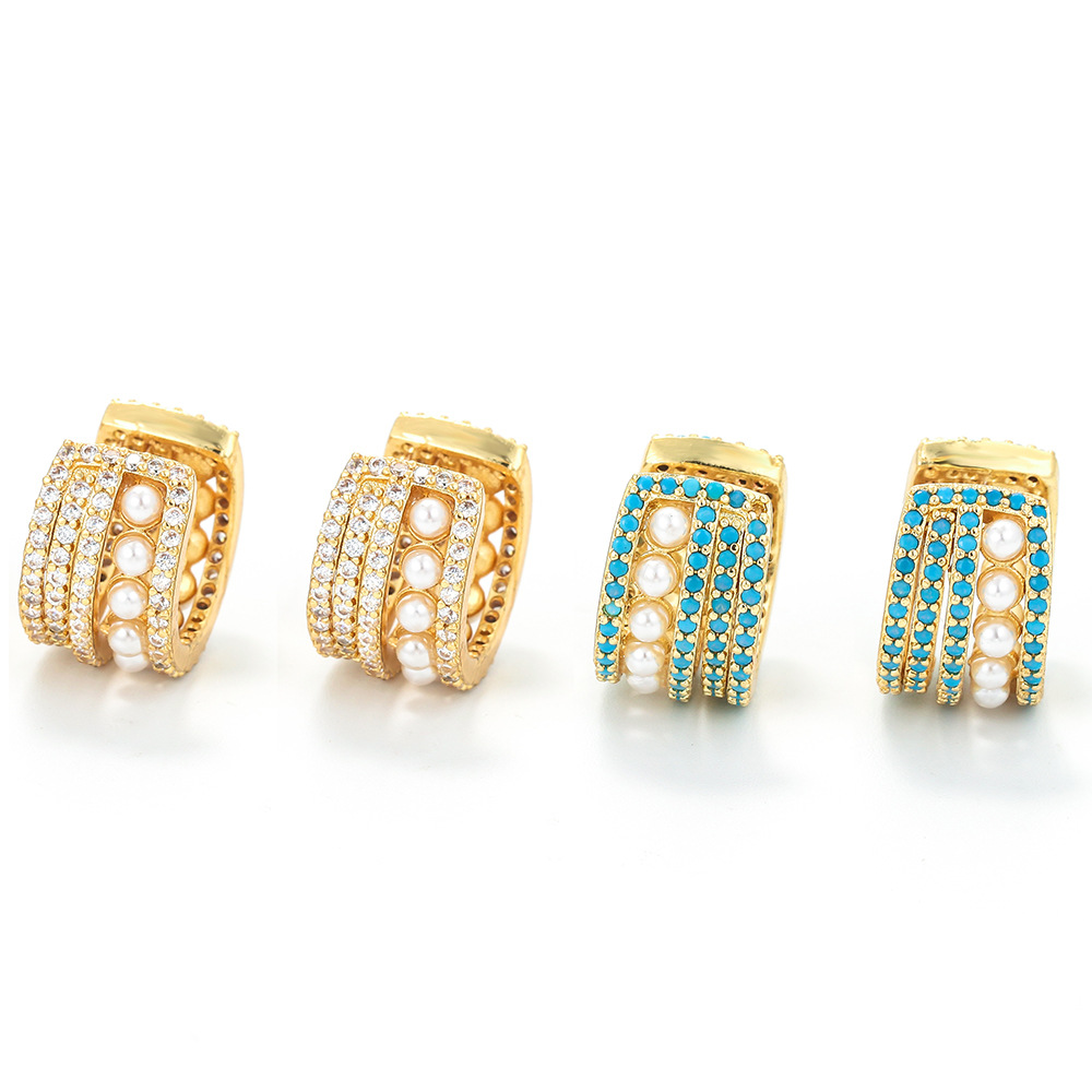 6g Weight Zircon Inlay Material Copper Plating Geometric Zircon