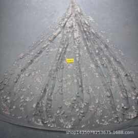 新款LC3818款花型10Y起订 婚纱礼服面料 网纱洒金片 喷金花型面料