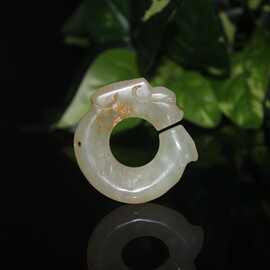 亚马逊爆款仿战汉古玩杂项玉器 清晚期老岫玉玉猪龙挂件 高古玉