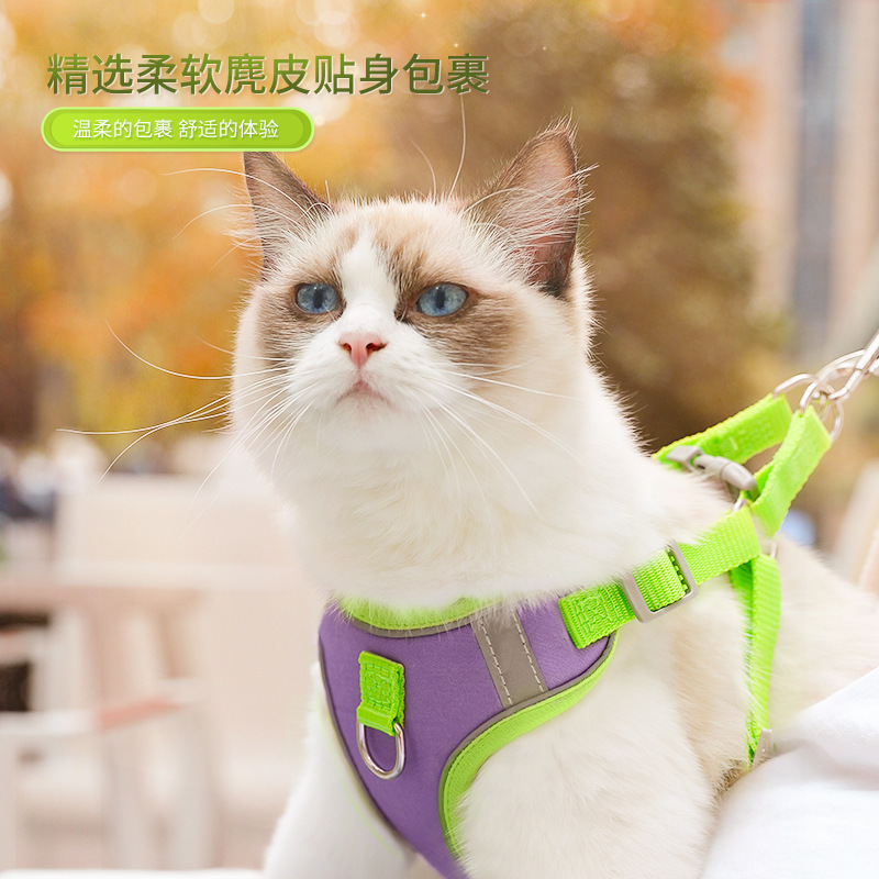 Nuevo chaleco transfronterizo correa de perro gato perro pequeño Teddy correa de pecho cachorro correa de perro Cadena de perro