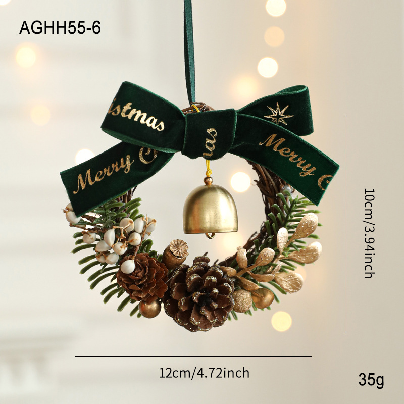 Nuevo arco de Navidad campana guirlanda puerta colgante árbol de Navidad pinos vinas colgante decoración de pared en stock
