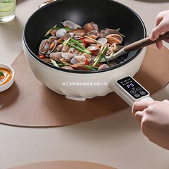 電気中華鍋、多機能家庭用蒸し・揚げ物オールインワン電気中華鍋、寮用小型電気調理鍋、電気鍋