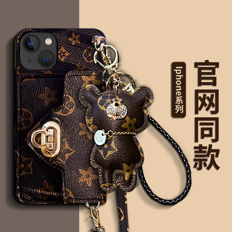Vintage Card Holder Case Suitable for Apple 17 Phone Case Trendy Brand iPhone 16 Crossbody 15 Pro Max Lanyard 11 Protective Cover