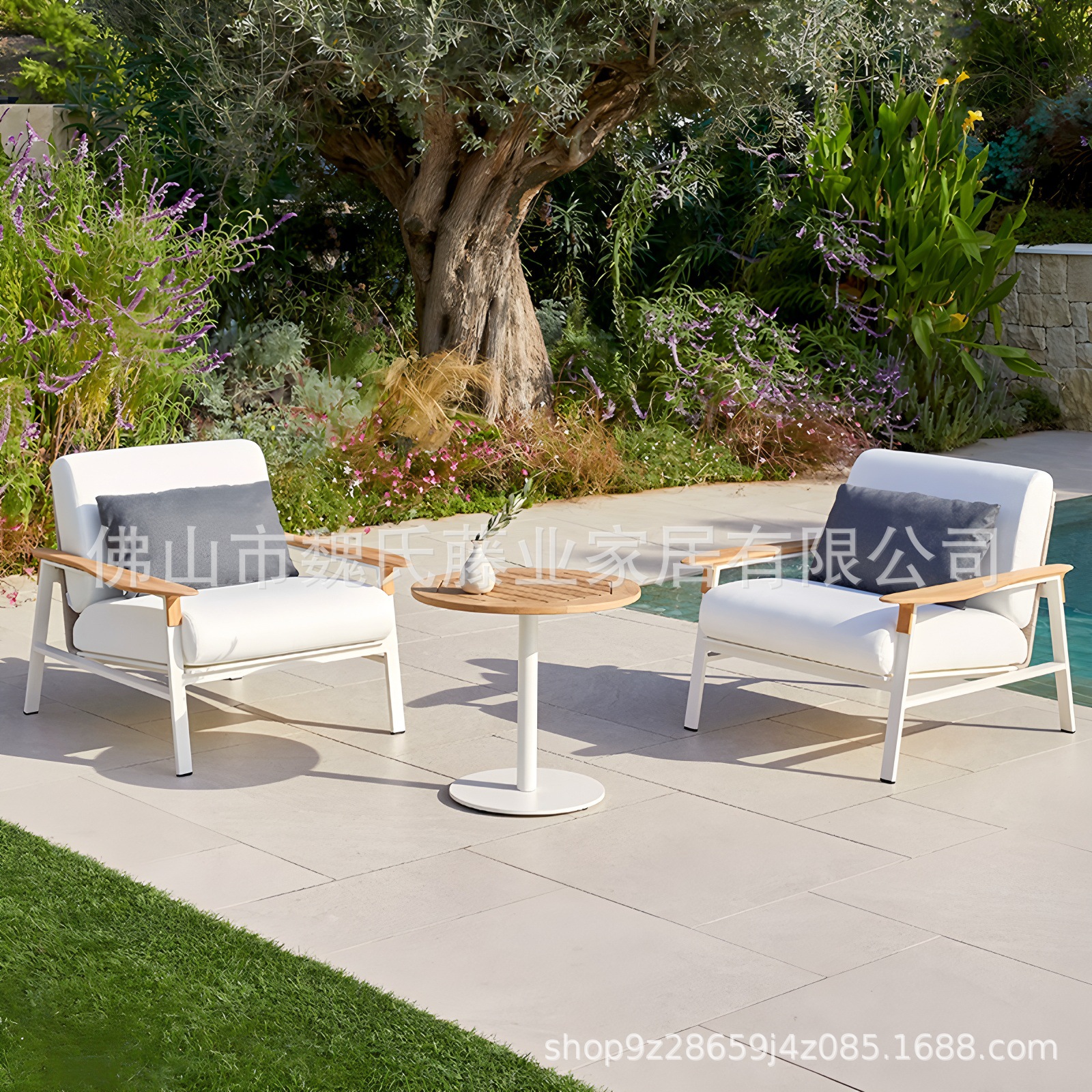 Sofá de tejido de cuerda al aire libre patio de ocio al aire libre jardín pequeño balcón villa a prueba de agua y protección solar