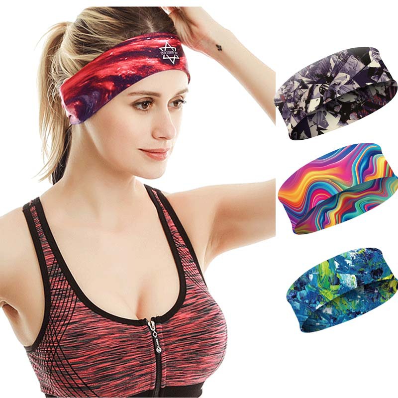 Summer New Sports Hair Band Breathable Men's and Women's Fitness Yoga Running Antiperspirant Band Elastic Head Sports Headband