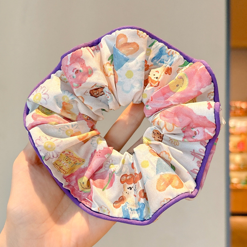 Ballet estilo encaje intestino grueso lazo para el cabello de alto valor con cola de caballo cuerda para el cabello flor para la cabeza niña de verano bola cabeza cuerda para el cabello accesorios para el cabello