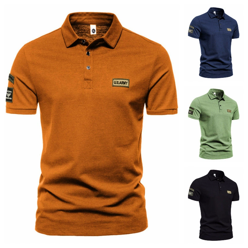 Summer travel T-shirt, polo, European style, USA, with short sleeve