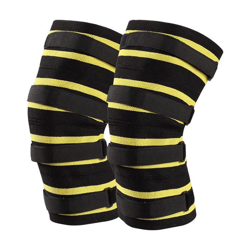 Levantamiento de pesas rótula de nylon color rayado vendaje sinuoso cuclillas rótula de compresión ajustable fabricante de rótula lote