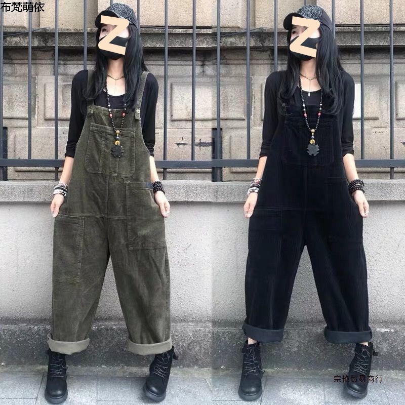 2025 Spring and Autumn New Loose Slimming Plus Size Casual Straight Wide-Leg Overalls Women's Versatile Fashion Jumpsuit
