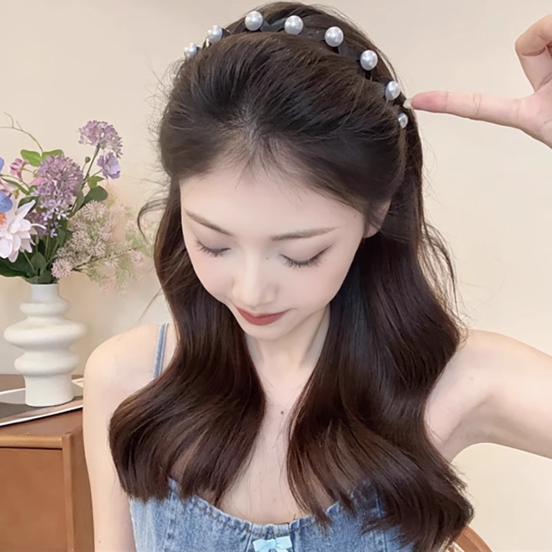 Wave Hairband 2025 nuevo cabello roto acabado tarjeta de cabello lavado de cara prensado cabello de cabello de mujer flojo artefacto de cráneo alto