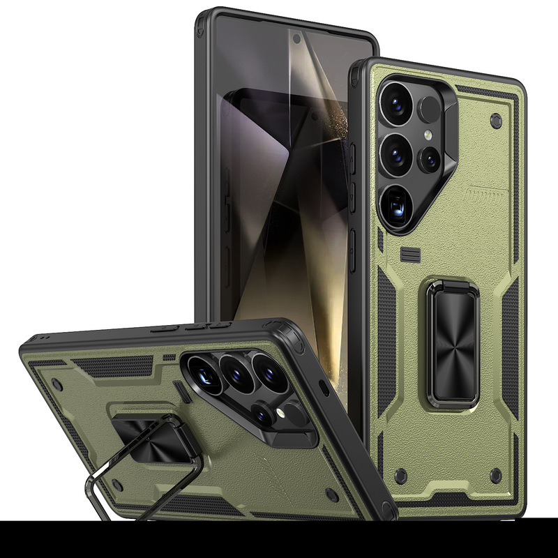 New cross-border applicable Samsung S25 phone case ark all-inclusive anti-drop S24u car magnetic S23 can be customized