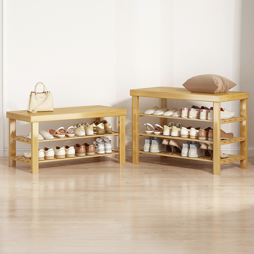 Shoe rack can be used in the corridor outside the home entrance. Simple indoor multi-layer storage for rental housing. Integrated shoe changing stool for entry into the house.