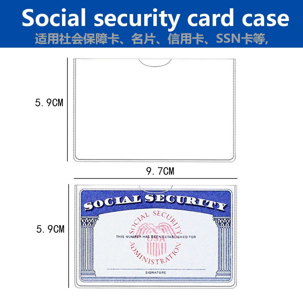 ПВХ чехол для карт чехол для карт оптовая прозрачная настраиваемая чехол для карт социального обеспечения визитная карточка для защиты от водонепроницаемой защиты