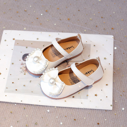 Little Girl Butterfly Bow Princess Shoes Spring and Autumn New Soft Sole Anti-Slip Casual Shoes Children Fashion European and American Small Leather Shoes