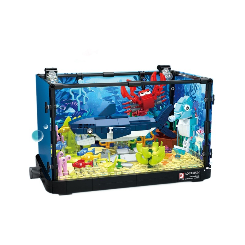 2026 New Model Fish Tank Building Blocks Underwater World Aquarium Children's Educational Assembly Toys Gifts for Boys and Girls