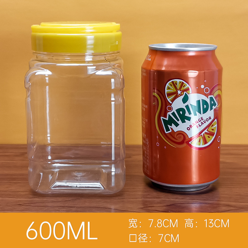 Botella cuadrada de 600ml (en 1,2 kg de agua)