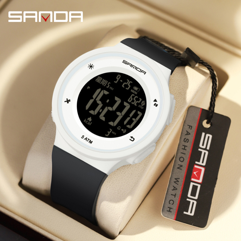 SANDA reloj medidor de calorías nocturna multifuncional impermeable al aire libre reloj electrónico de montaña